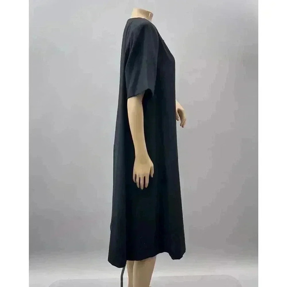 Vintage Brownestone Studio Midi Dress Size 14 Black Button Shift Whimsygoth - Picture 4 of 9